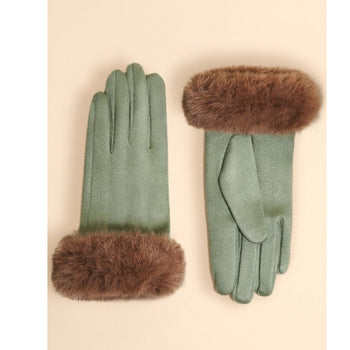 Bettina Faux Suede Gloves 