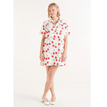 Red striped midi shirt dress - Maat XL