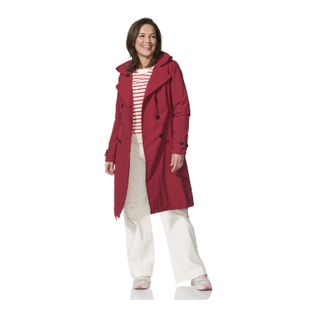 Happy Rain Days - Damesjas Donkerrode Trenchcoat Geneve - maat L (EU 40)
