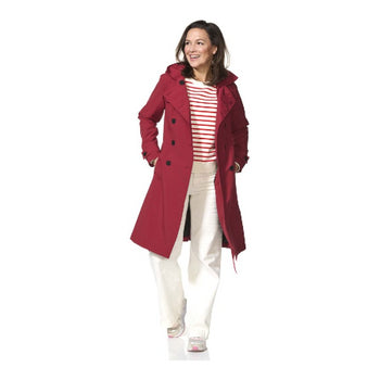 Happy Rain Days - Damesjas Donkerrode Trenchcoat Geneve - maat L (EU 40)