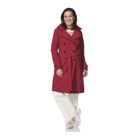 Happy Rain Days - Dames Donkerrode Trenchcoat Geneve - maat XL (EU 42)