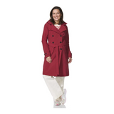 Happy Rain Days - Dames Donkerrode Trenchcoat Geneve - maat XL (EU 42)