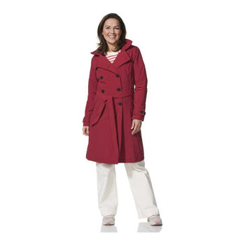 Happy Rain Days - Dames Donkerrode Trenchcoat Geneve - maat XL (EU 42)