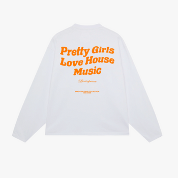 Dames sweater - Live in Peace - Pretty Girls - Longsleeve Orange - maat S