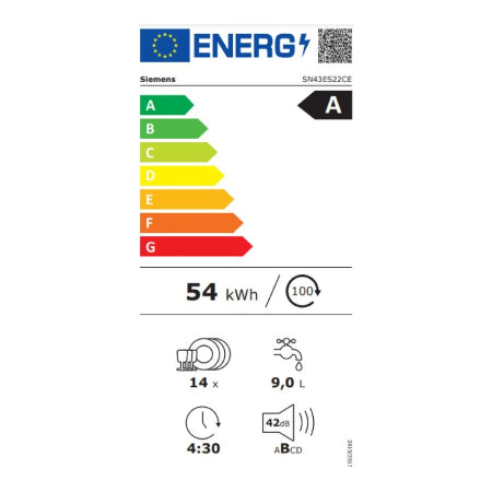 Siemens onderbouw vaatwasser SN43ES22CE - iQ300