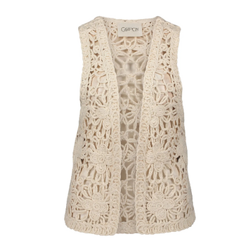 Cartoon gebreid vest katoen, voor dames - maat 44