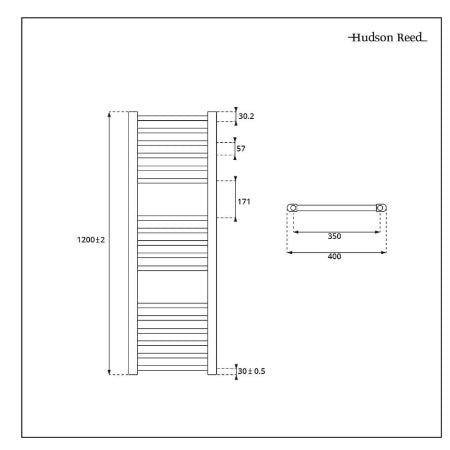 Handdoekradiator CV Modern 120cm x 40cm - Wit | Ive