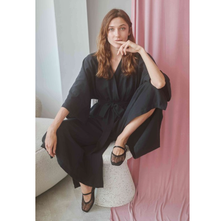 Dames Cossac Black kimono jumpsuit - maat S