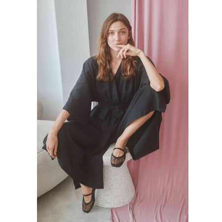 Dames Cossac Black kimono jumpsuit - maat L