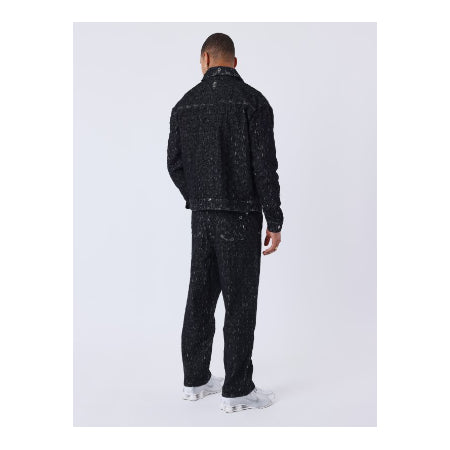 Kalash x PXP unisex checkerboard pattern denim pants , maat s black