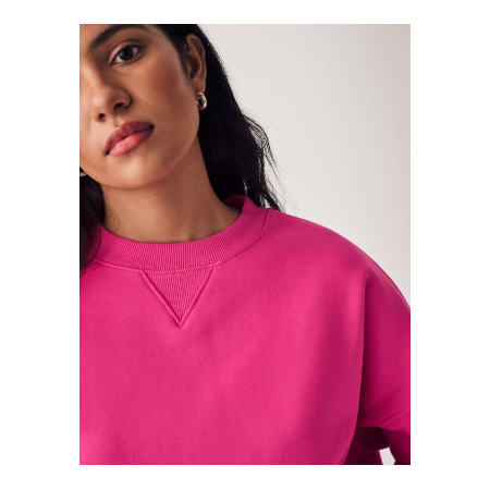 Lang oversized relaxed fit zwaar geborsteld sweatshirt met ronde hals - Maat L