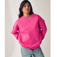 Lang oversized relaxed fit zwaar geborsteld sweatshirt met ronde hals - Maat L
