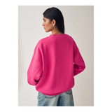 Lang oversized relaxed fit zwaar geborsteld sweatshirt met ronde hals - Maat L