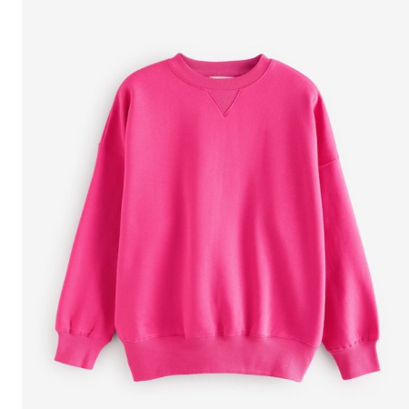 Lang oversized relaxed fit zwaar geborsteld sweatshirt met ronde hals - Maat L