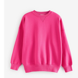 Lang oversized relaxed fit zwaar geborsteld sweatshirt met ronde hals - Maat L