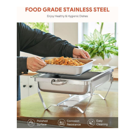 Chafing dish set 2 bakken GN 1/2 RVS, 2 stuks 9L 
