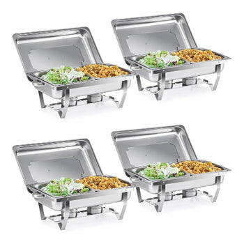 Chafing dish set 2 bakken GN 1/2 RVS, 2 stuks 9L 