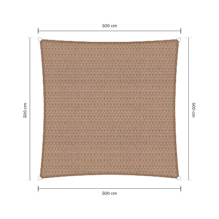 Sunfighters waterdoorlatend schaduwdoek vierkant 500x500cm Zand 320gr/m2