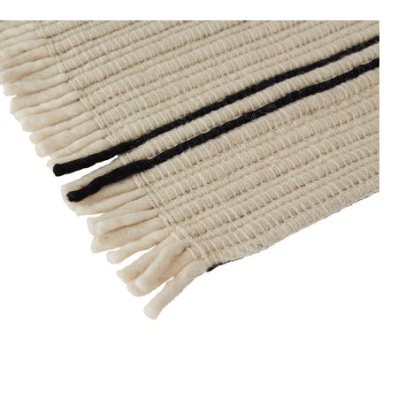 OYOY LIVING Putki Vloerkleed - Offwhite / Zwart 100% wol