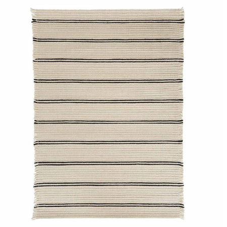 OYOY LIVING Putki Vloerkleed - Offwhite / Zwart 100% wol