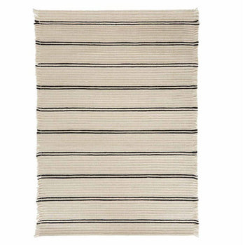 OYOY LIVING Putki Vloerkleed - Offwhite / Zwart 100% wol