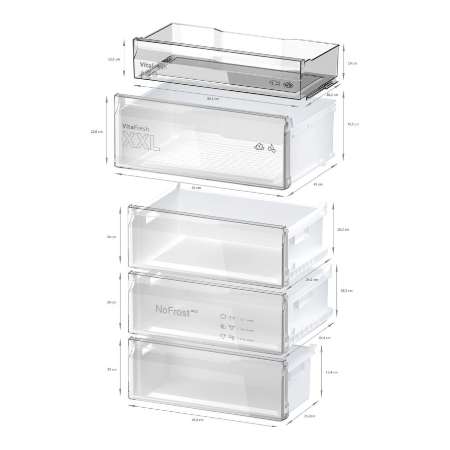 Bosch koelkast KGN492IAF - breed 70 cm - RVS