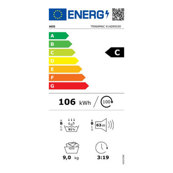 AEG warmtepompdroger TR969M6C - 9 kg