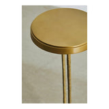 Gouden metalen bijzettafel met vogelachtige vorm en twee vogelpootjes