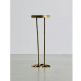 Gouden metalen bijzettafel met vogelachtige vorm en twee vogelpootjes