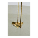 Gouden metalen bijzettafel met vogelachtige vorm en twee vogelpootjes