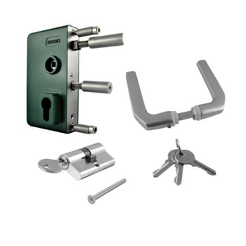 Swing gate lock GTS 2 green RAL 6009 handle no. 1047