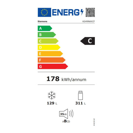Siemens koelkast KG49NAXCF - 70 cm breed