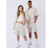 Unisex Kalash x PXP shorts met geborduurde patchwork - maat XXL