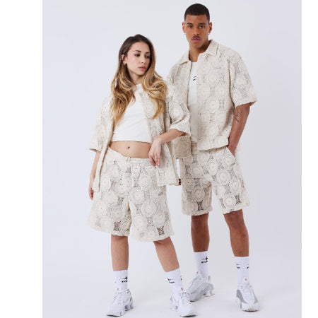 Unisex Kalash x PXP shorts met geborduurde patchwork - maat XXL