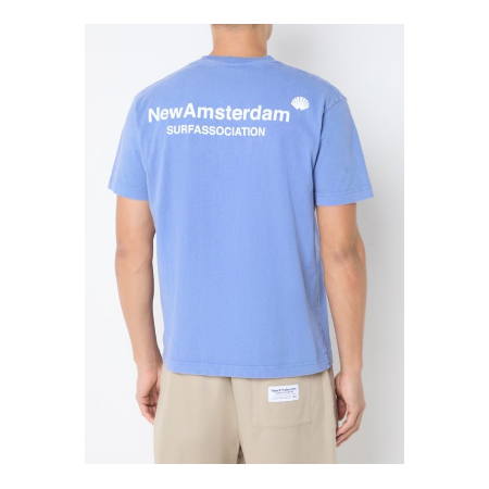 New Amsterdam Surf Association T-shirt met logo- en backprint - Blue - Maat S