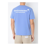 New Amsterdam Surf Association T-shirt met logo- en backprint - Blue - Maat S