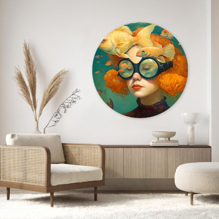 Muurcirkel Underwater friends2 - Mirjam Duizendstra - 60cm