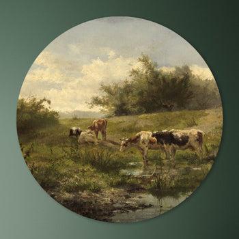 Muurcirkel Koeien bij een plas - Gerard Bilders - 40cm