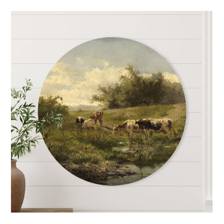 Muurcirkel Koeien bij een plas - Gerard Bilders - 40cm