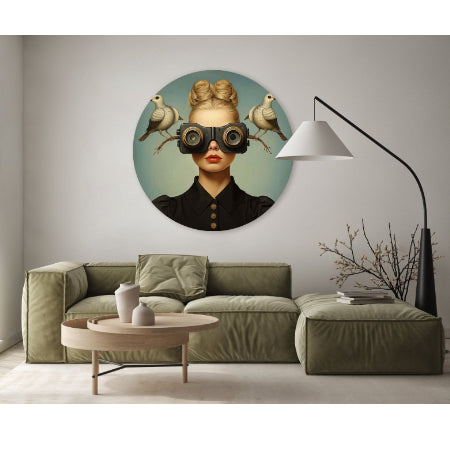 Muurcirkel Vogelspotter 3 - Mirjam Duizendstra - 40cm