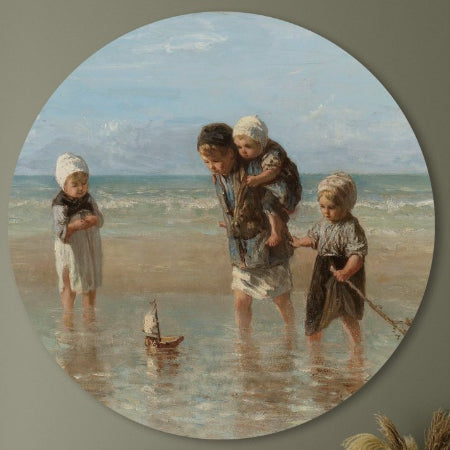 Muurcirkel Kinderen der zee - Jozef Israëls - 60cm