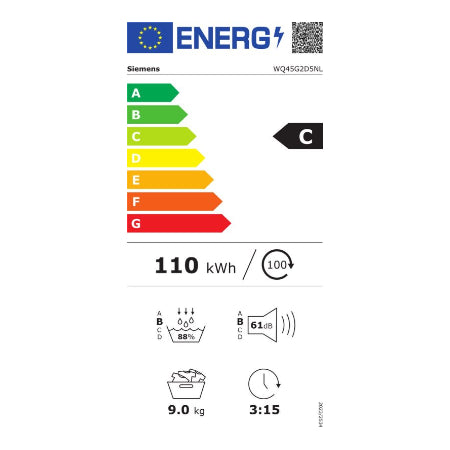 Siemens warmtepompdroger WQ45G2D5NL - IQ500 