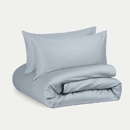 Douxe Dekbedovertrekset Egyptisch katoen Satijn - 400TC | Misty Blue - 140x200cm