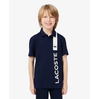 Lacosta Ultra Dry Piqué Tennis-Polohemd - blauw - Maat 92 cm (2A)