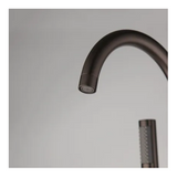 WEBO Vrijstaande Badmengkraan met staafhanddouche en 150cm doucheslang Gun Metal Badkraan Rio