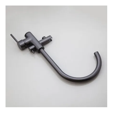 WEBO Vrijstaande Badmengkraan met staafhanddouche en 150cm doucheslang Gun Metal Badkraan Rio