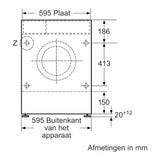 Siemens inbouw was-droogcombi WK14D543EU - Engels Display
