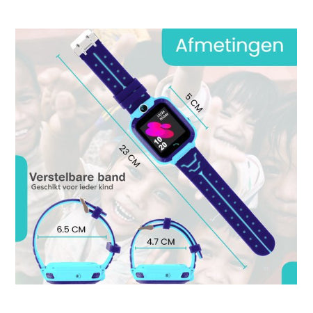 VUBIO Kinder Smartwatch Blauw - Bellen - Camera