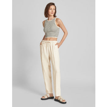 Tommy Hilfiger - Vrouwen - Casual Linnen Taper Pull ON - Pant Licht Beige