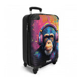 Koffer - Kleurrijke aap met koptelefoon in graffiti stijl handbagage
